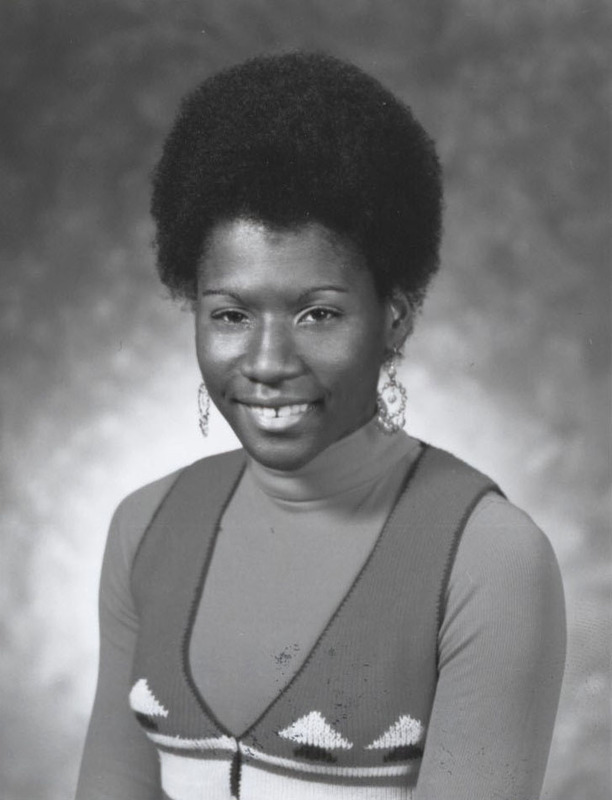 Wanda Ingram seated for a yearbook photo.