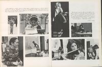 Black and white collage of various images depicting students and activities at Providence College. The images include students walking, studying, performing in a play, conducting experiments, and playing musical instruments.