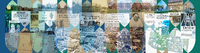 Collage of historical and modern visuals related to Providence College, featuring buildings, aerial views, newspaper clippings, maps, and people.